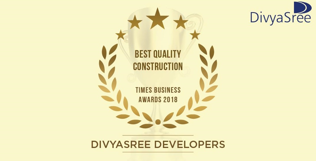 DivyaSree Developers awarded Best Quality Construction award by Times Business Awards 2018